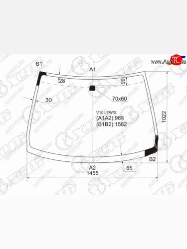 Стекло лобовое Nissan Tino 98-06 XYG V10 LFW/X
