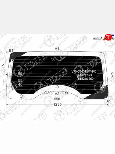 Стекло заднее (Затемненное Обогрев) Mitsubishi Pajero 06-20 XYG V70-07-D RW/H/X
