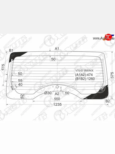 Стекло заднее (Цвет зеленый Обогрев) Mitsubishi Pajero 06-20 XYG V70-07 RW/H/X