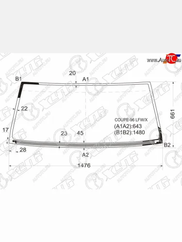 Стекло лобовое (Обогрев щеток) Mitsubishi Pajero 91-00 XYG V32 LFW/H/X