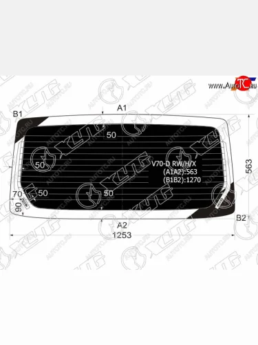 Стекло заднее (Затемненное Обогрев) Mitsubishi Pajero 99-06 XYG V70-D RW/H/X