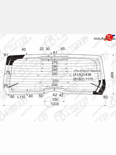 Стекло заднее (Цвет зеленый Обогрев) Volvo V70 07-16  XC70 07-16 XYG V70-STW-07 RW/H/X