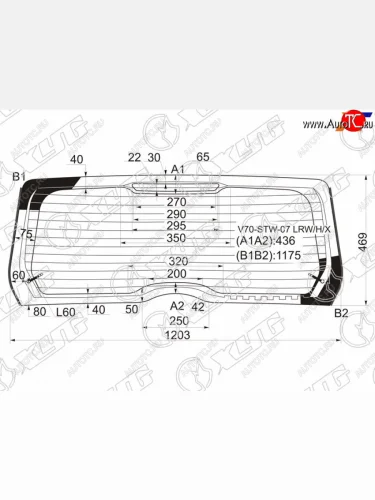 Стекло заднее (Цвет зеленый Триплекс Обогрев) Volvo V70 07-16  XC70 07-16 XYG V70-STW-07 LRW/H/X