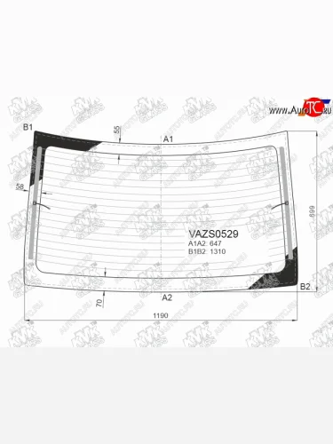Стекло заднее (Цвет зеленый Обогрев 4D SED) LADA Vesta 15-  Vesta Cross 17-  Vesta Sport 18-     KMK VAZS0529