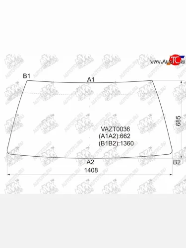 Стекло лобовое LADA 2108 84-04  2109 87-06  21099 90-04  2113 Samara 04-13 KMK VAZT0036