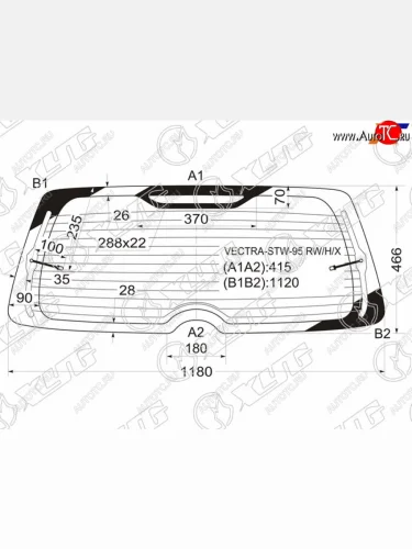 Стекло заднее (Цвет зеленый Обогрев 5D WGN) Opel Vectra 95-03 XYG VECTRA-STW-95 RW/H/X