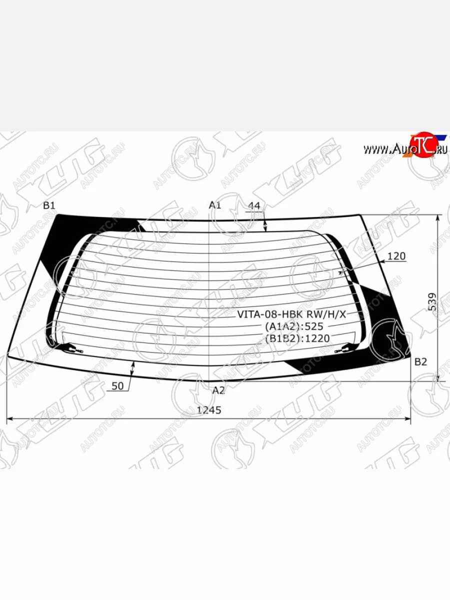 Стекло заднее (Цвет зеленый Обогрев) FAW Vita 07-10 XYG VITA-08-HBK RW/H/X  в Воронеже Воронежской области