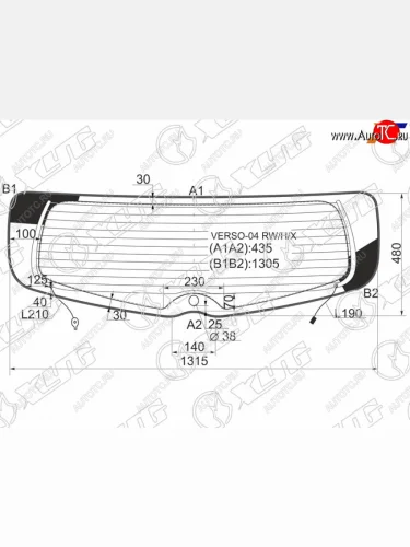 Стекло заднее (Цвет зеленый Обогрев Молдинг) Toyota Corolla Verso 04-09 XYG VERSO-04 RW/H/X
