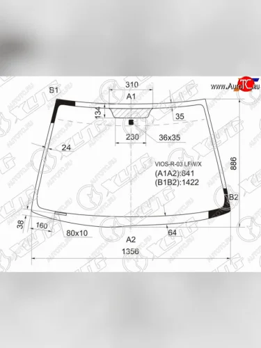 Стекло лобовое TOYOTA VIOS 02-07 XYG VIOS-R-03 LFW/X