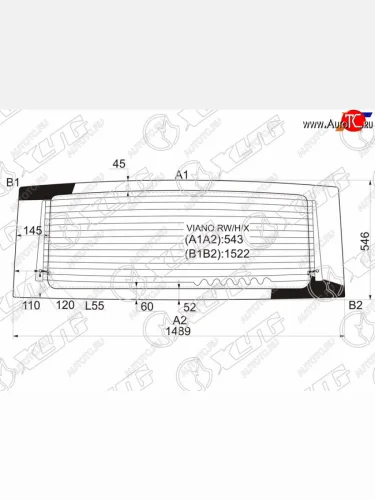 Стекло заднее (Цвет зеленый Обогрев) Mercedes-Benz Viano 03-10  Vito 03-10 XYG VIANO RW/H/X