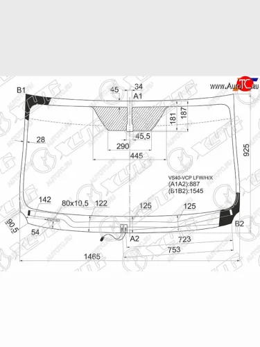 Стекло лобовое (Обогрев щеток) Toyota RAV4 (XA40) 12-19 XYG VS40-VCP LFW/H/X