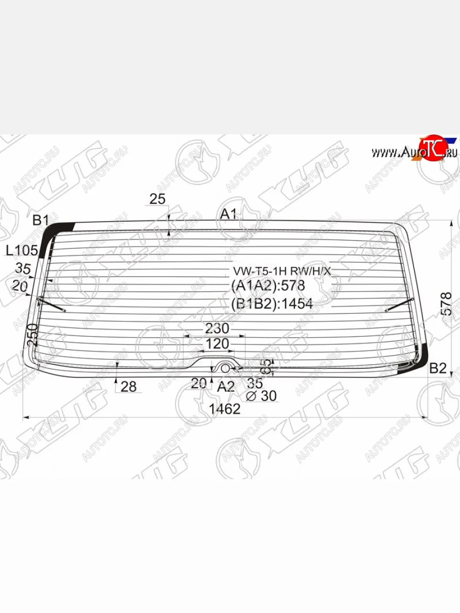 Стекло заднее (Цвет зеленый Обогрев) Volkswagen Transporter 03-15  Multivan 03-15 XYG VW-T5-1H RW/H/X  в Воронеже Воронежской области