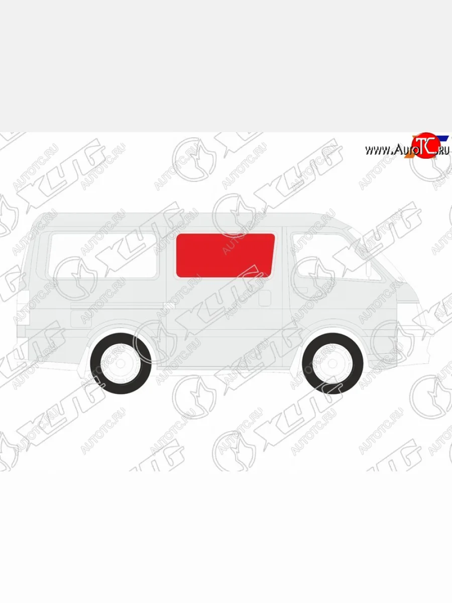 Стекло боковое опускное (Сзади Справа Цвет зеленый) Volkswagen Transporter 03-15  Multivan 03-15 XYG VW-T5 RD/RH/X  в Керчи Республика Крым