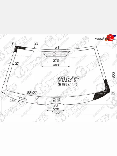 Стекло лобовое Mercedes-Benz CLK-Class 97-02 XYG W208-VC LFW/X
