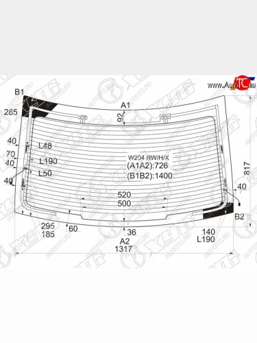Стекло заднее (Цвет зеленый Обогрев Антенна) Mercedes-Benz C-Class 07-15 XYG W204 RW/H/X