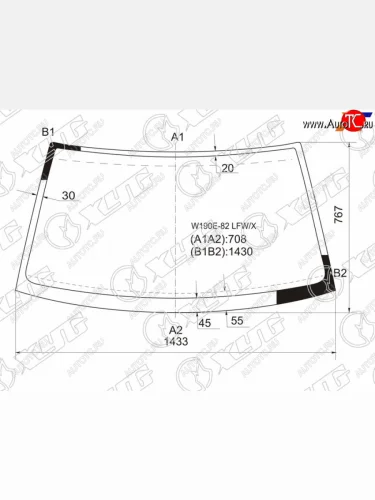 Стекло лобовое MERCEDES-BENZ 190 W201 82-84                                                          XYG W190E-82 LFW/X