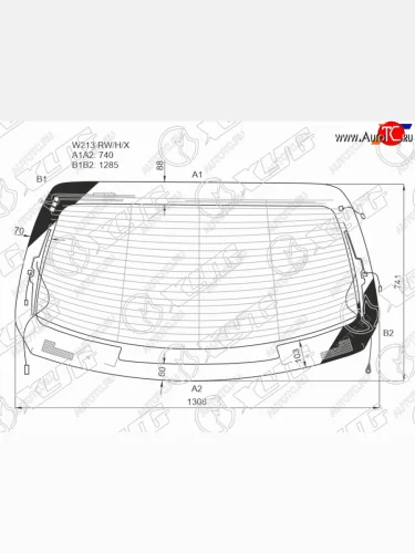 Стекло заднее (Цвет зеленый Обогрев Антенна) Mercedes-Benz E-Class 16-23 XYG W213 RW/H/X