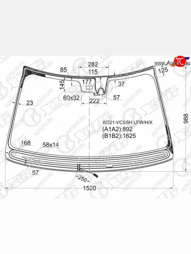 Стекло лобовое (Обогрев щеток Камера Датчик дождя Молдинг) Mercedes-Benz S-Class 05-09 XYG W221-VCSSH LFW/H/X