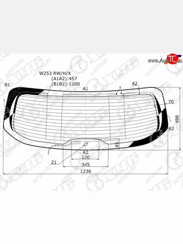 Стекло заднее (Цвет зеленый Обогрев Антенна) Mercedes-Benz GLC 14-19 XYG W253 RW/H/X