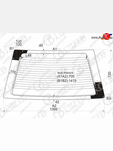 Стекло заднее (Цвет зеленый Обогрев) Nissan Largo 93-99 XYG W30 RW/H/X