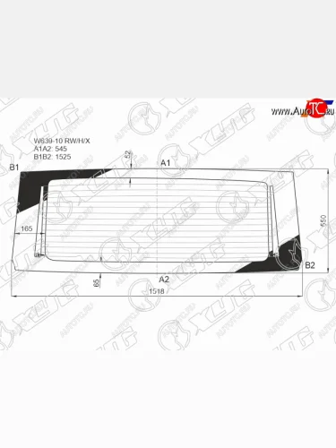 Стекло заднее (Цвет зеленый Обогрев) Mercedes-Benz Viano 10-14  Vito 10-14 XYG W639-10 RW/H/X