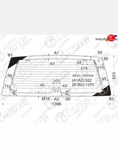 Стекло заднее (Цвет зеленый Обогрев) Nissan Terrano 86-96 XYG WD21-1 RW/H/X