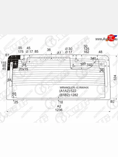 Стекло заднее (Цвет зеленый Обогрев) Jeep Wrangler 10-18 XYG WRANGLER-10 RW/H/X