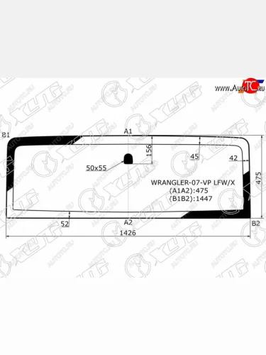 Стекло лобовое Jeep Wrangler 06-18 XYG WRANGLER-07-VP LFW/X