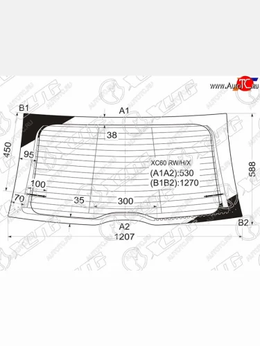 Стекло заднее (Цвет зеленый Обогрев) Volvo XC60 08-17 XYG XC60 RW/H/X