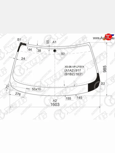 Стекло лобовое BMW X5 06-13 XYG X5-06-VP LFW/X