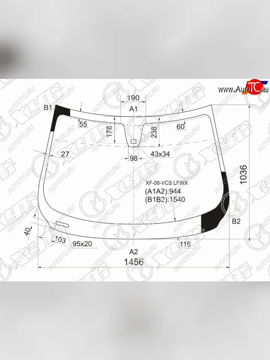 Стекло лобовое (Датчик дождя Молдинг) Jaguar XF 07-16 XYG XF-08-VCS LFW/X  в Воронеже Воронежской области