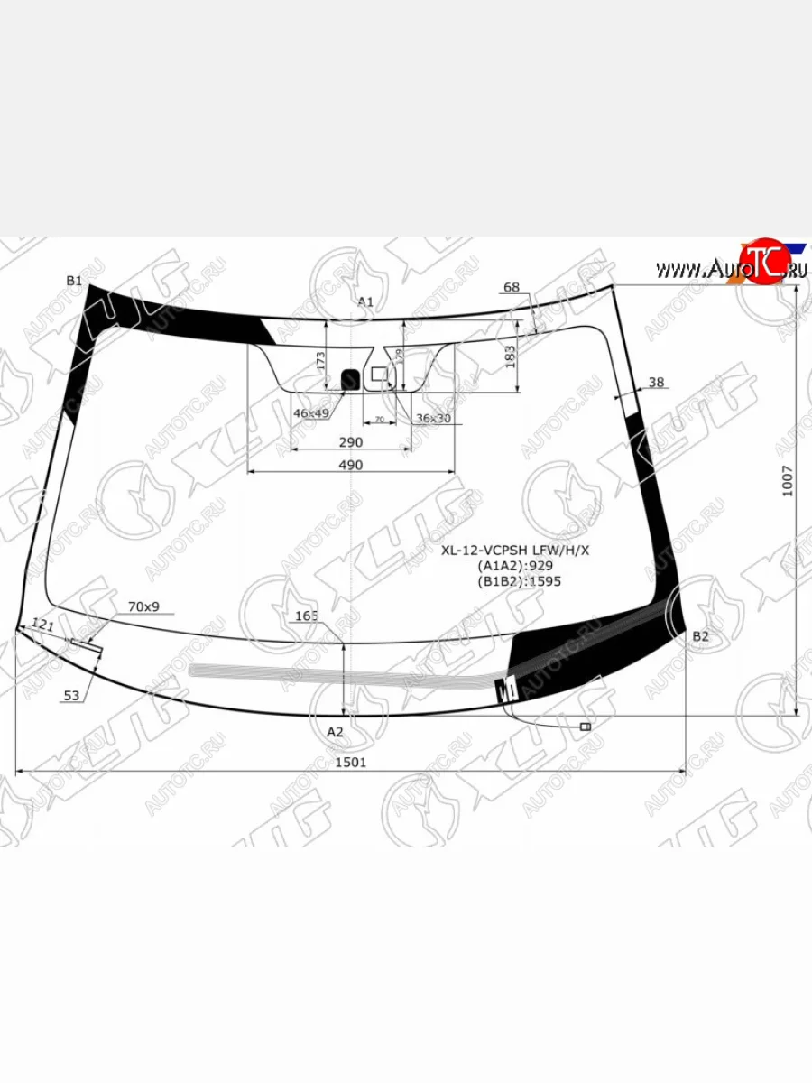 Стекло лобовое (обогрев щеток, датчик дождя) XYG Mitsubishi Outlander GF дорестайлинг (2012-2014) (зеленое)  в Керчи Республика Крым