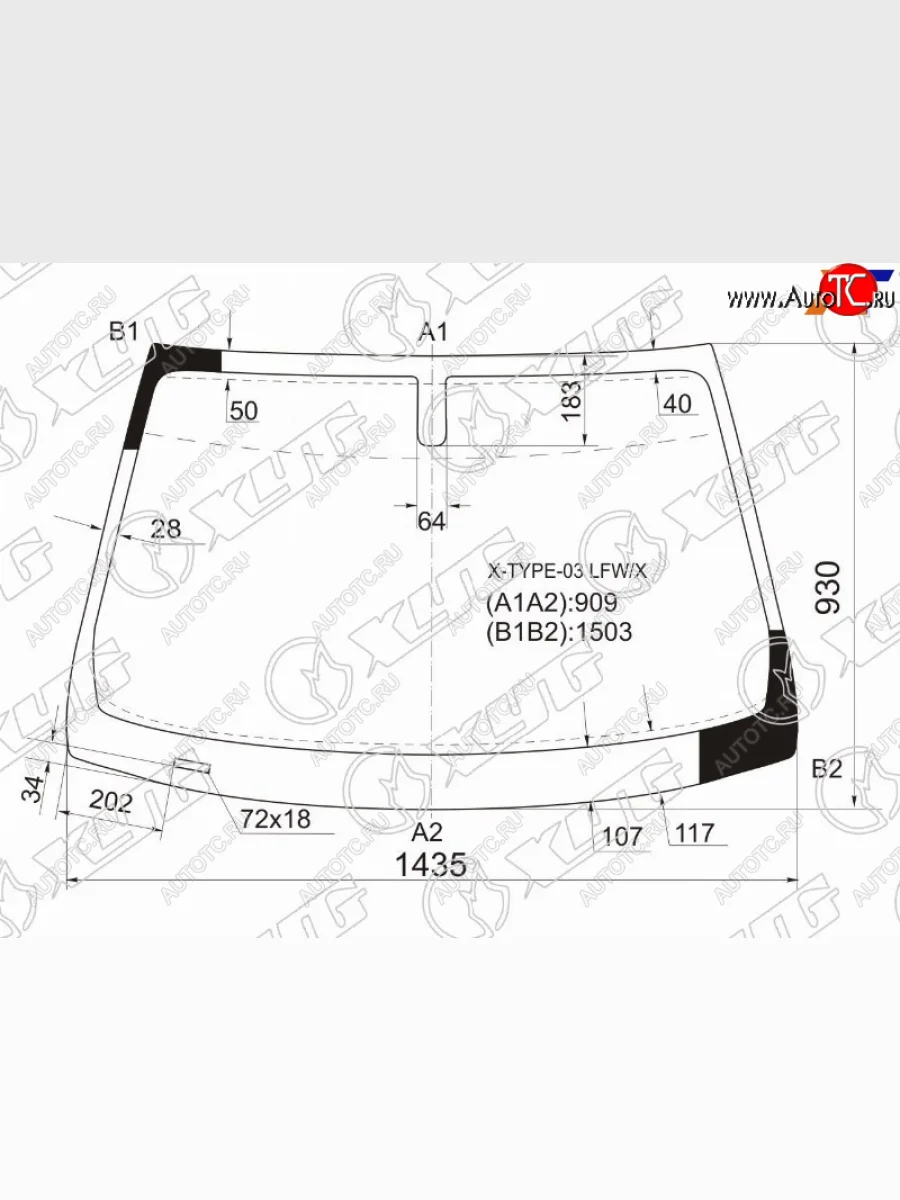 Стекло лобовое Jaguar X-Type 01-09 XYG X-TYPE-03 LFW/X  в Воронеже Воронежской области