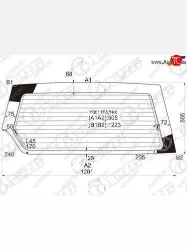 Стекло заднее (Цвет зеленый Обогрев) Suzuki Escudo 88-97  Chevrolet Tracker 88-97  Mazda Proceed XYG Y001 RW/H/X