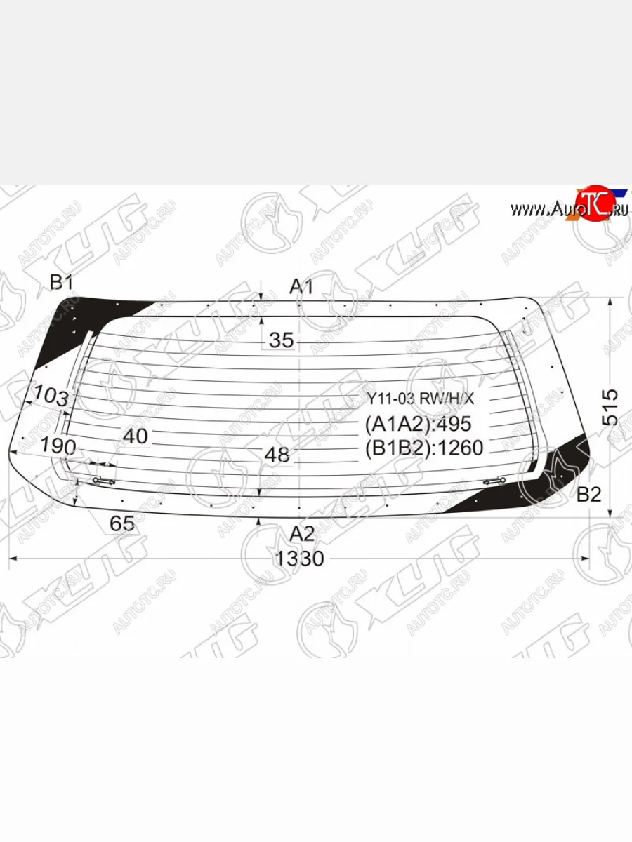 Стекло заднее (Цвет зеленый Обогрев) Nissan AD 02-08  Wingroad 01-05  Mazda Familia 98-08 XYG Y11-03 RW/H/X  в Воронеже Воронежской области