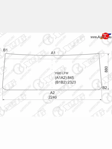 Стекло лобовое Hino Dolphin Profia 92-00  Kia Granto 00- XYG Y680 LFW
