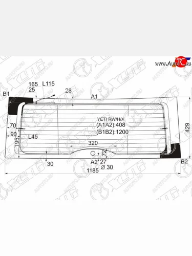 Стекло заднее (Цвет зеленый Обогрев Антенна) Skoda Yeti 09-18 XYG YETI RW/H/X