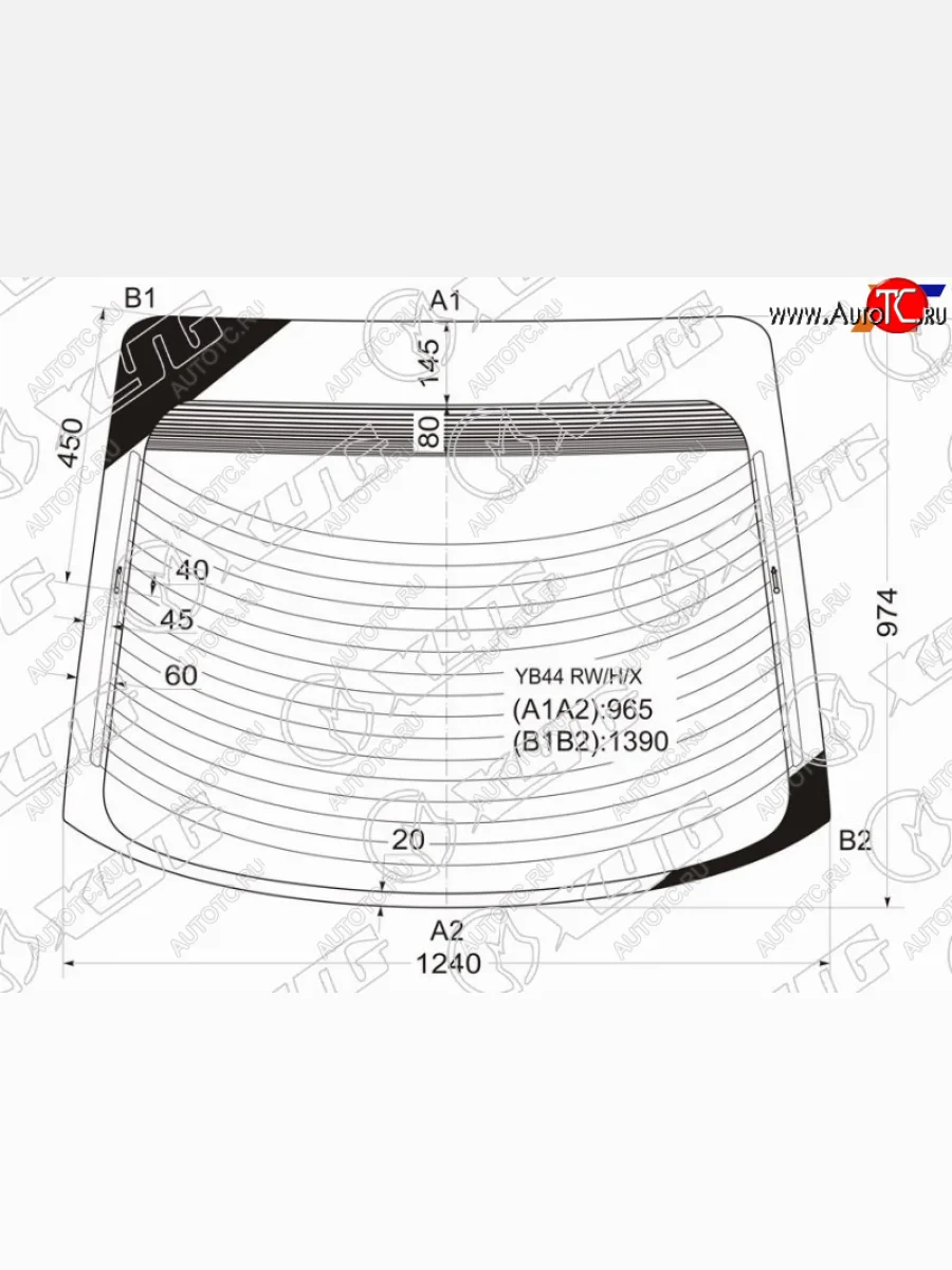 Стекло заднее с обогревом MITSUBISHI GALANT 5D HBK 92-96                                             XYG YB44 RW/H/X  в Воронеже Воронежской области