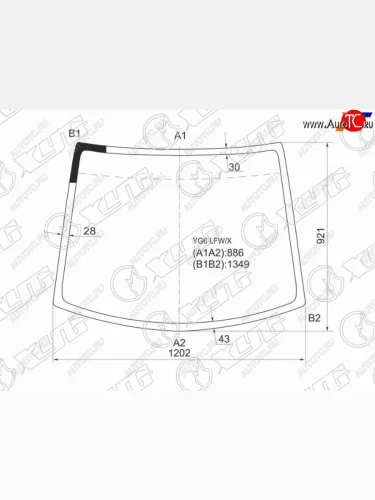Стекло лобовое Nissan Moco 02-06  Suzuki MR Wagon 01-05 XYG YG6 LFW/X