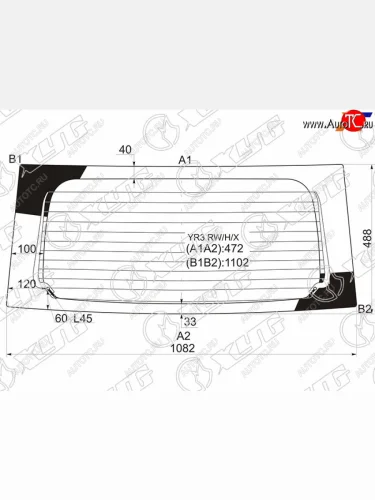 Стекло заднее (Цвет зеленый Обогрев) Nissan Moco 06-11  Suzuki MR Wagon 06-10 XYG YR3 RW/H/X