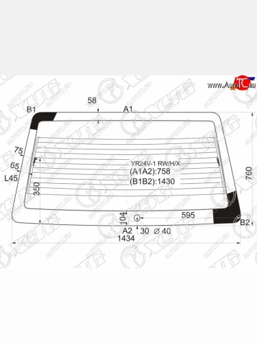 Стекло заднее (Цвет зеленый Обогрев) Toyota Town Ace 88-91 XYG YR24V-1 RW/H/X