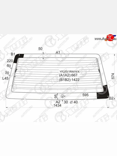 Стекло заднее с обогревом TOYOTA TOWNACE 88-92                                                       XYG YR25V RW/H/X