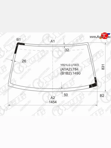 Стекло лобовое (Без выреза) Toyota Lite Ace 92-96  Town Ace 92-96 XYG YR21LG LFW/X