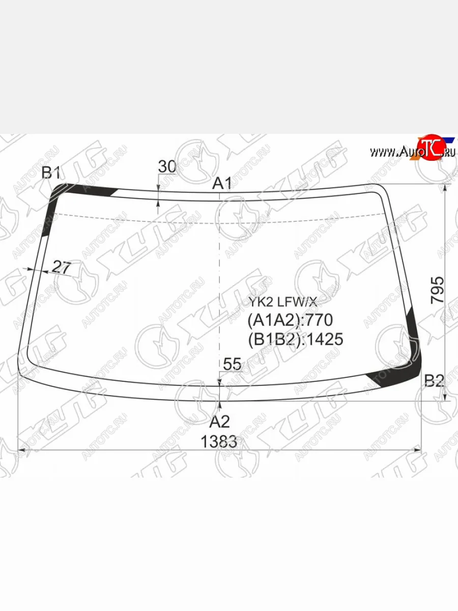 Стекло лобовое Chevrolet MW 03-10  Suzuki Wagon R 98-03  Wagon R Solio 00-05  Wagon R Wide 97-98 XYG YK2 LFW/X  в Керчи Республика Крым