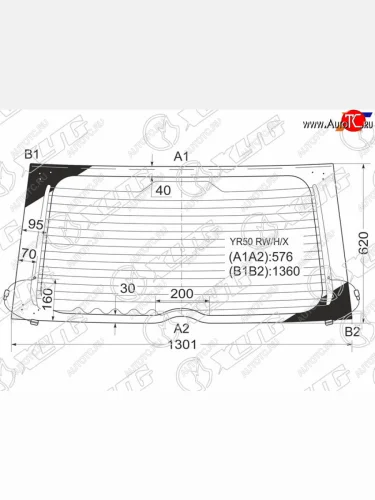 Стекло заднее (Цвет зеленый Обогрев) Toyota Noah 01-07  Voxy 01-07 XYG YR50 RW/H/X