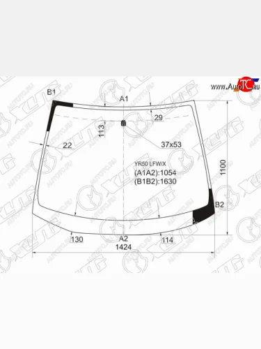 Стекло лобовое Toyota Noah 01-07  Voxy 01-07 XYG YR50 LFW/X
