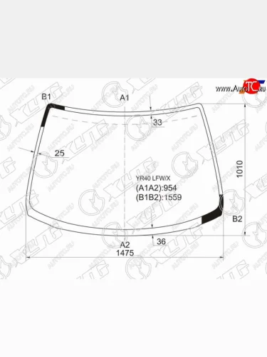 Стекло лобовое Toyota Lite Ace 96-07  Lite Ace Noah 96-01  Town Ace 96-08  Town Ace Noah 96-01 XYG YR40 LFW/X