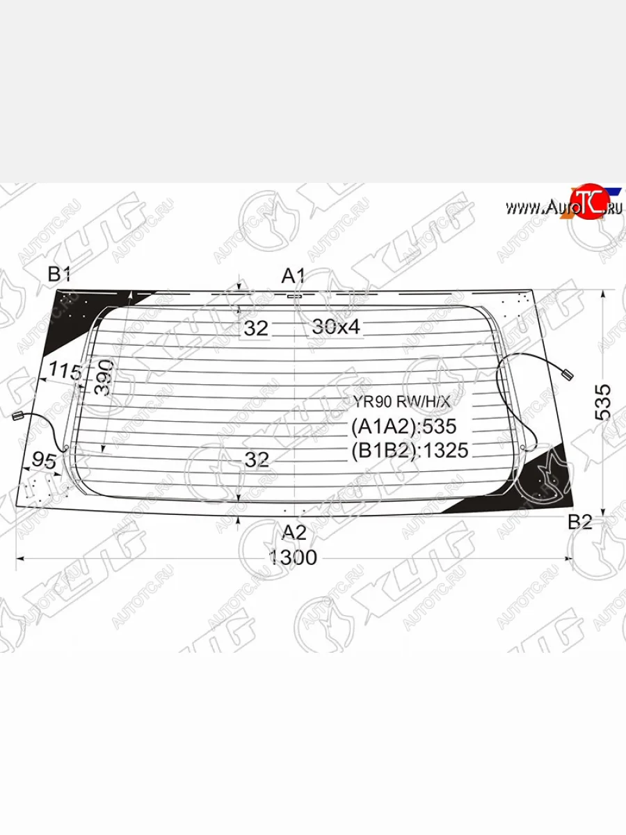 Стекло заднее (Цвет зеленый Обогрев) Toyota Noah 07-13  Voxy 07-13 XYG YR90 RW/H/X  в Воронеже Воронежской области