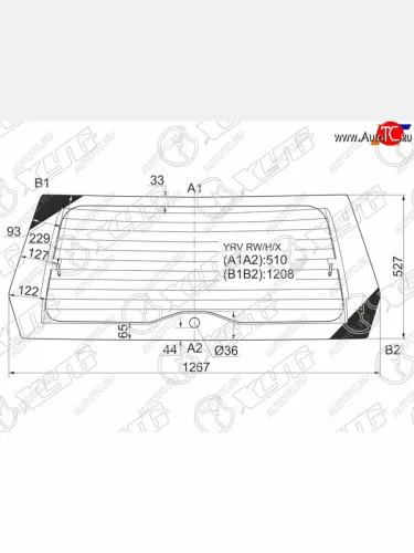 Стекло заднее (Цвет зеленый Обогрев) Daihatsu YRV 00-05 XYG YRV RW/H/X