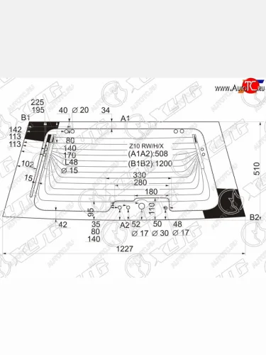 Стекло заднее (Цвет зеленый Обогрев) Nissan Cube 98-02 XYG Z10 RW/H/X